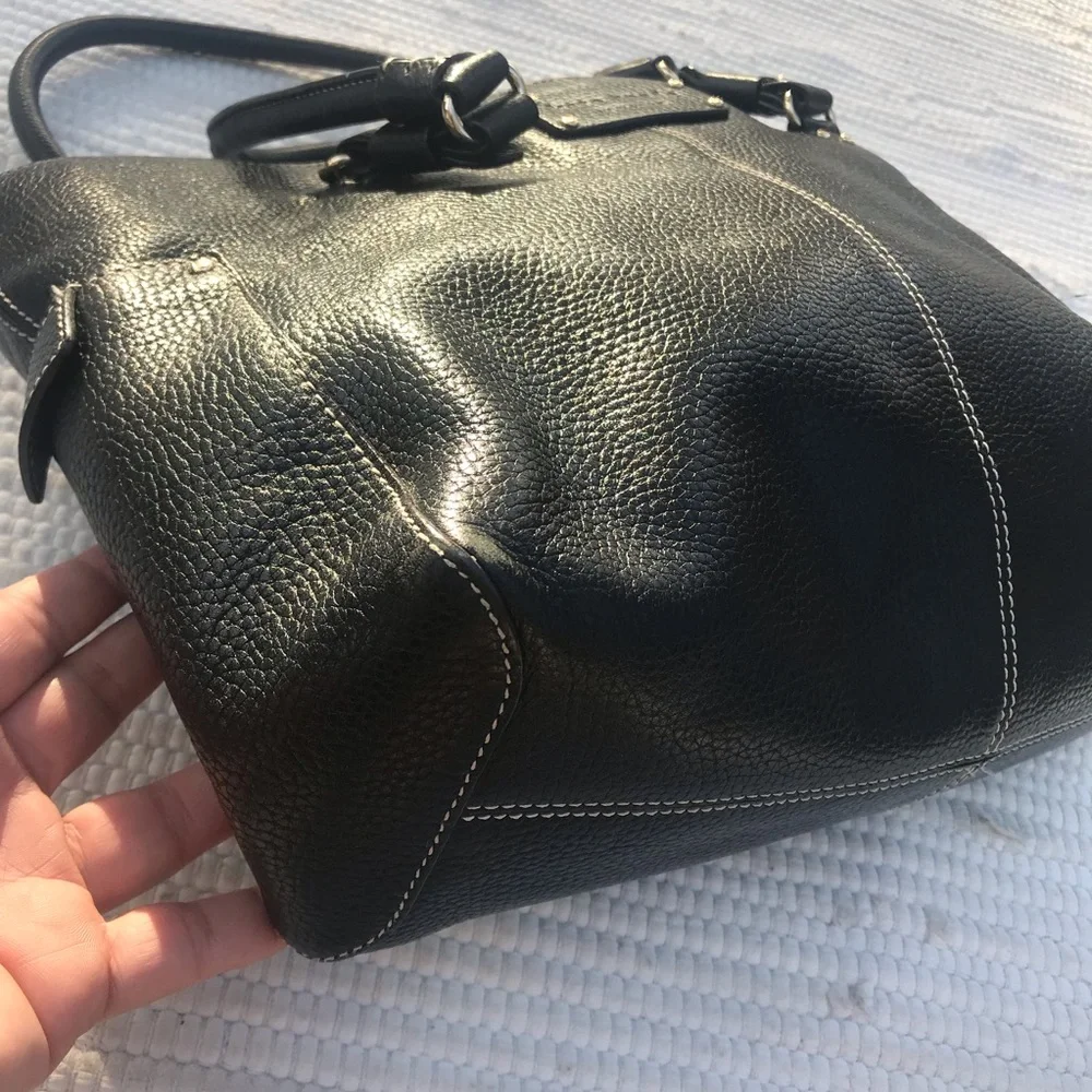 Kate Spade Pebble Leather Satchel Large Black Shoulder Work Bag